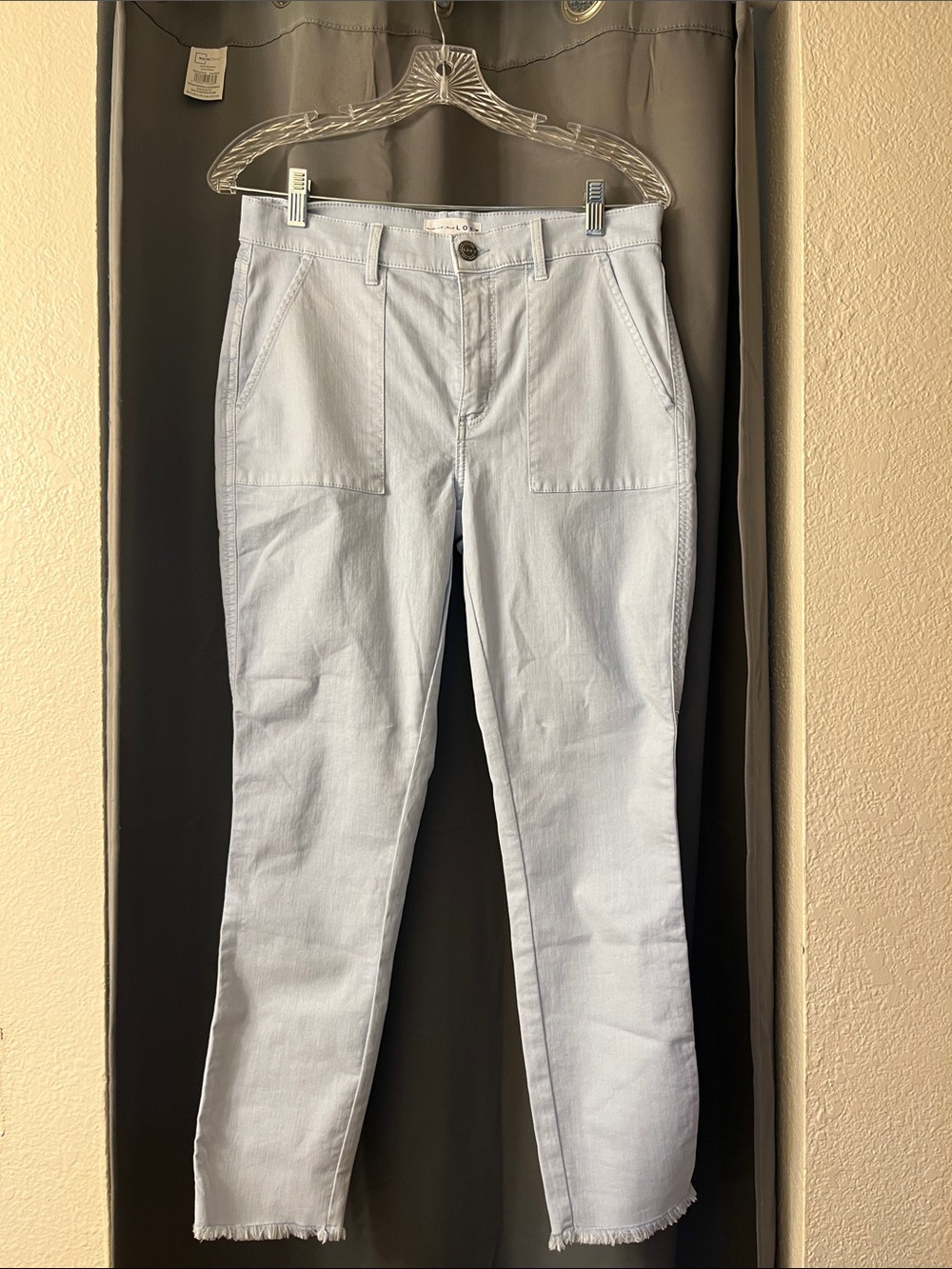 LOFT Light Blue Denim Jacket with Zip Front